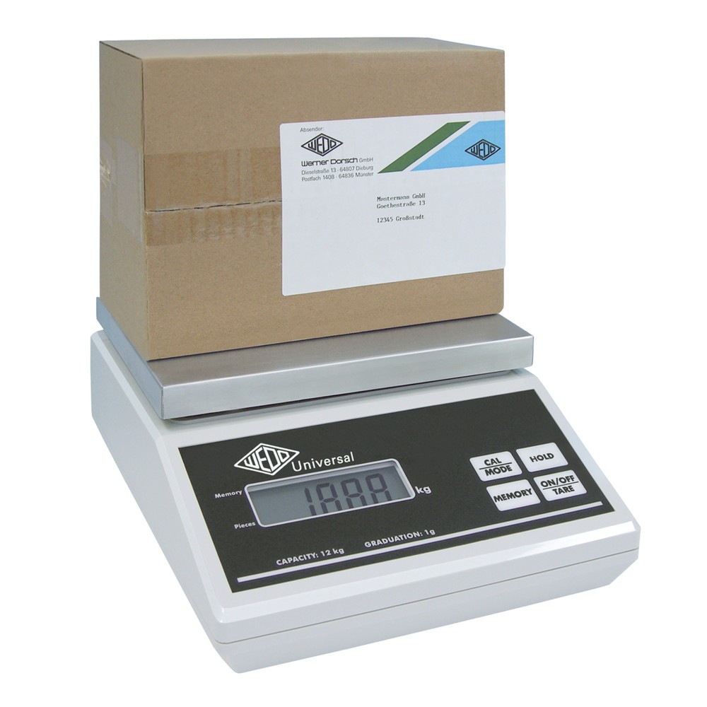 Productafbeelding nr. 2: Telweegschaal WEDO® Universal, draagvermogen 12 kg, cijferinterval 1 g