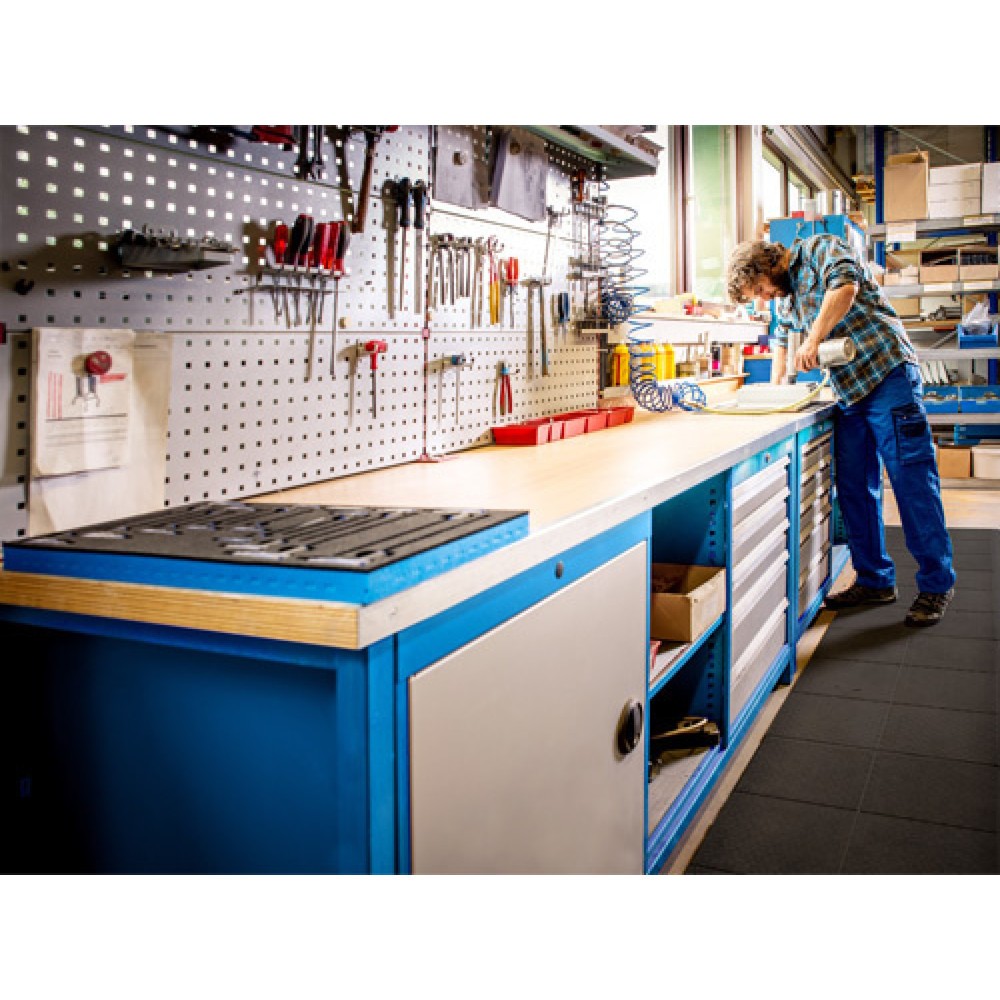 Productafbeelding nr. 6: Kastwerkbank Bedrunka+Hirth R 18-24, hxbxd 959 x 1.500 x 750 mm, lichtgrijs, lichtblauw, 8 lades 1x75 + 1x125 + 4x150 + 2x200 mm
