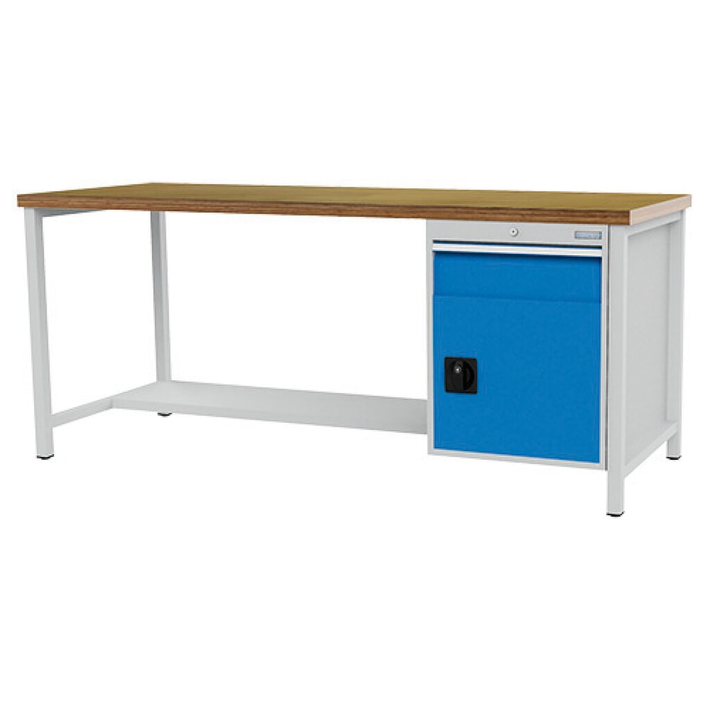 Werkbank Bedrunka+Hirth R 18-24, hxbxd 859 x 2.000 x 750 mm, lichtgrijs, lichtblauw, 1 lade 1x150 mm, 1 draaideur 1x450 mm Product afbeelding: Werkbank Bedrunka+Hirth R 18-24, hxbxd 859 x 2.000 x 750 mm, lichtgrijs, lichtblauw, 1 lade 1x150 mm, 1 draaideur 1x450 mm
