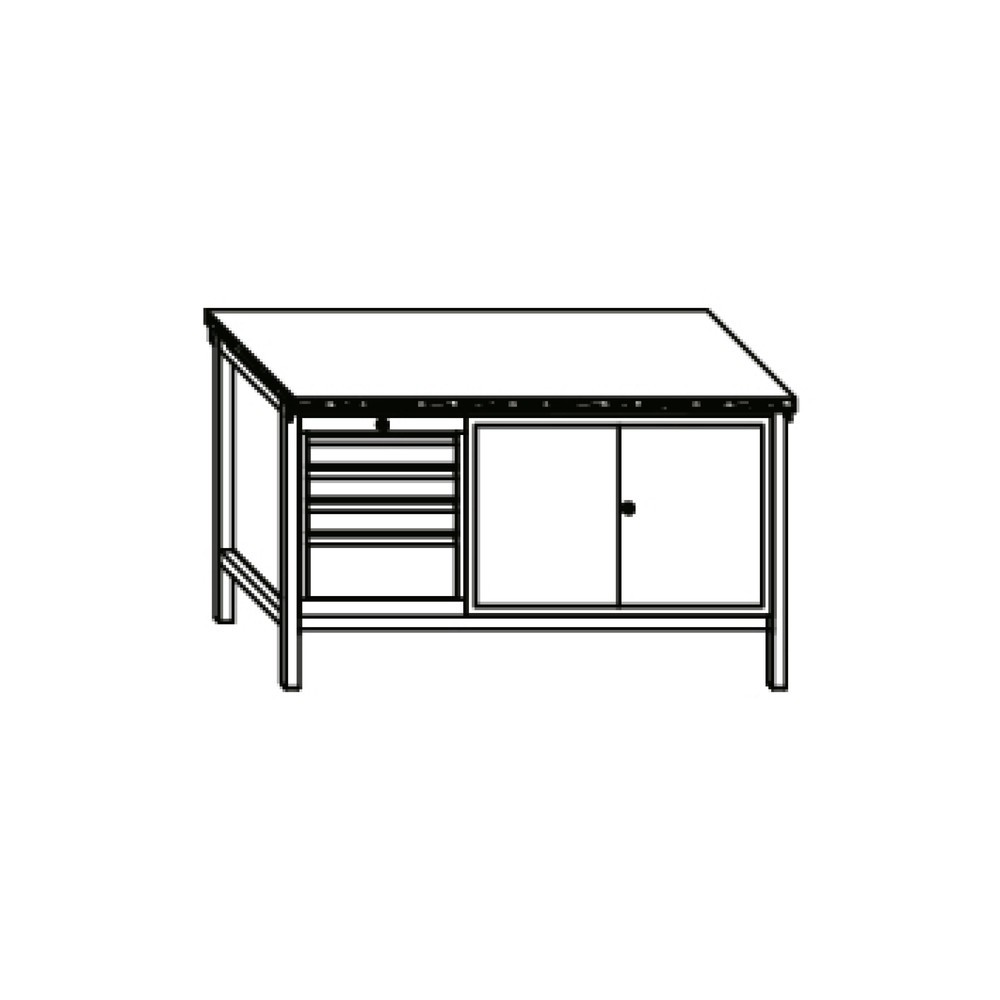 Productafbeelding nr. 3: Werkbank PAVOY met ladeblok + kast, hxbxd 900 x 1.500 x 700 mm, lichtgrijs, antracietgrijs