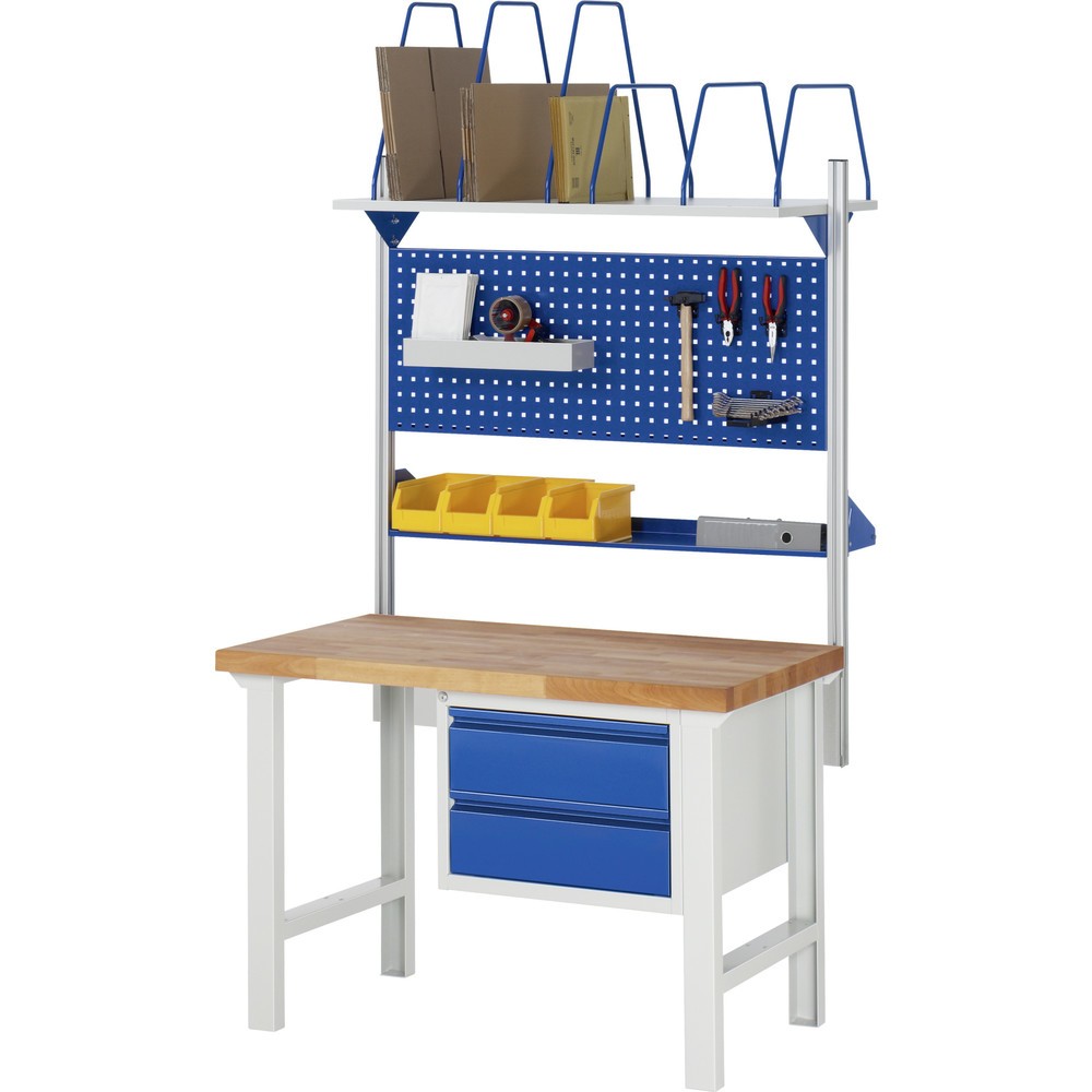 Productafbeelding nr. 5: Werkbank RAU serie 7000, 1 kast, hxbxd 790-1.140 x 1.250 x 700 mm, 2 x voor 90% uittrekbare lades 2 x 180 mm