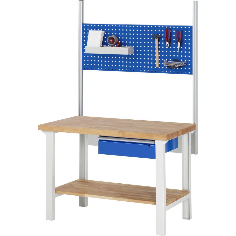 Productafbeelding nr. 4: Werkbank RAU serie 7000, 1 massief beuken legbord, hxbxd 840 x 1.250 x 700 mm, 1 lade 1 x 150 mm