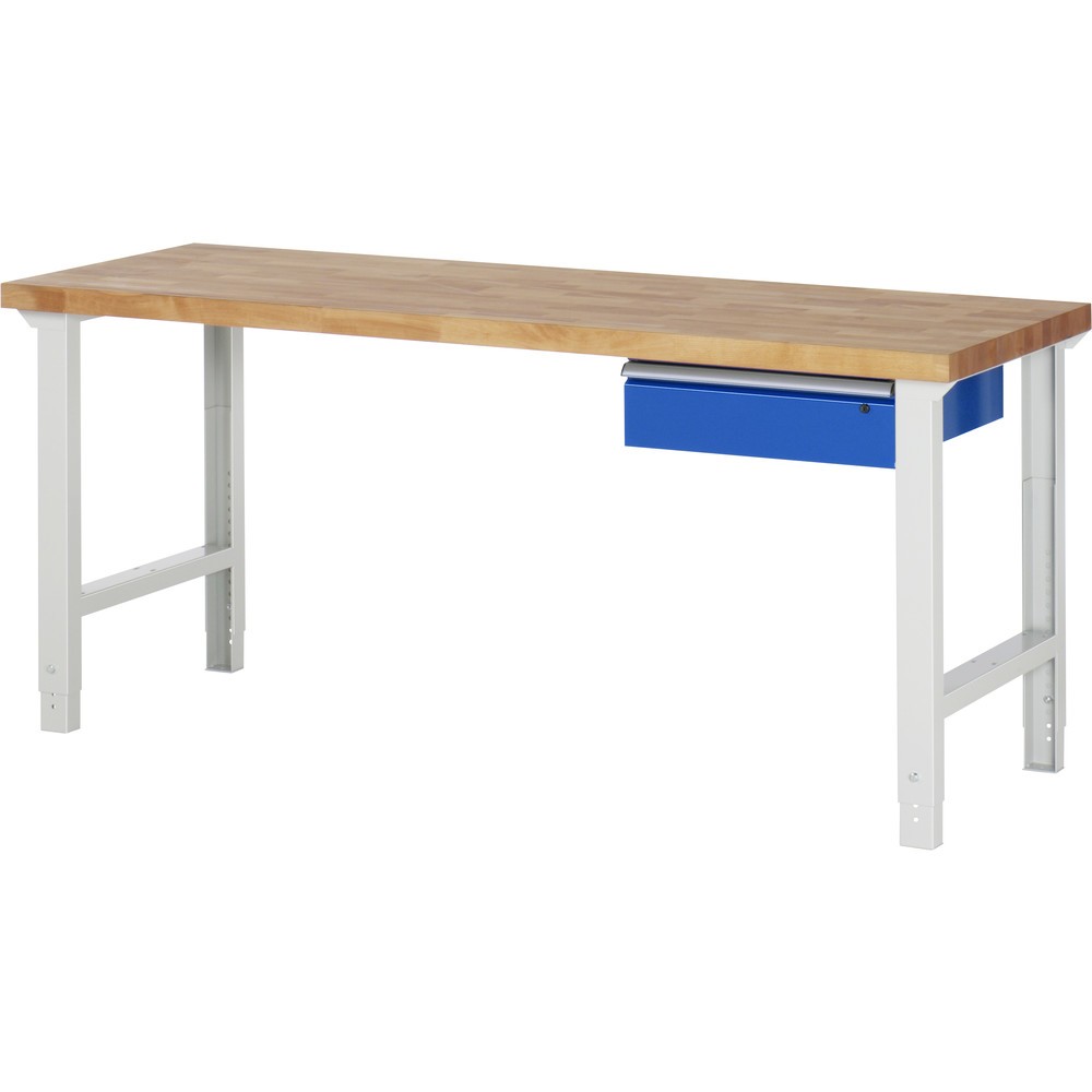 Product afbeelding: RAU werkbank serie 7000, h x b x d 790-1.140 x 2.000 x 700 mm, met 1 lade rechts
