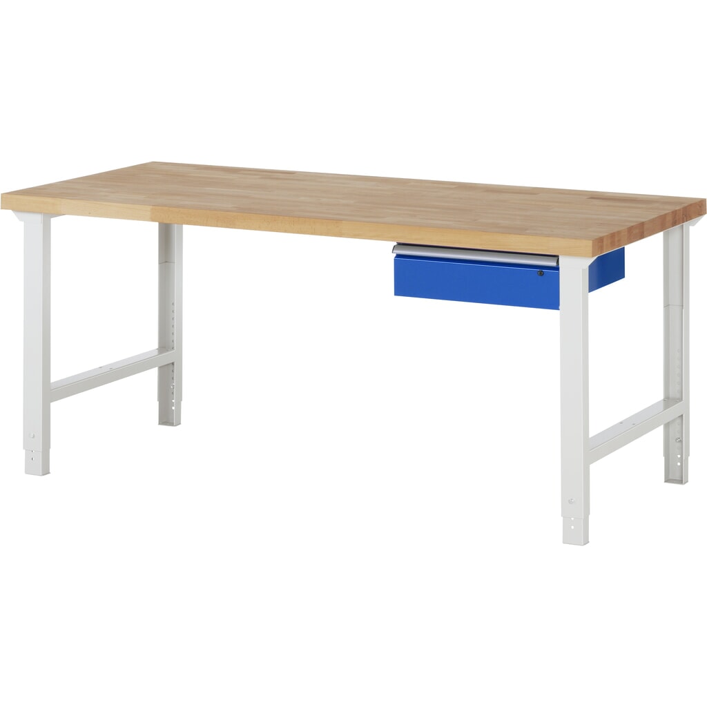 Product afbeelding: RAU werkbank serie 7000, h x b x d 790-1.140 x 2.000 x 900 mm, met 1 lade rechts