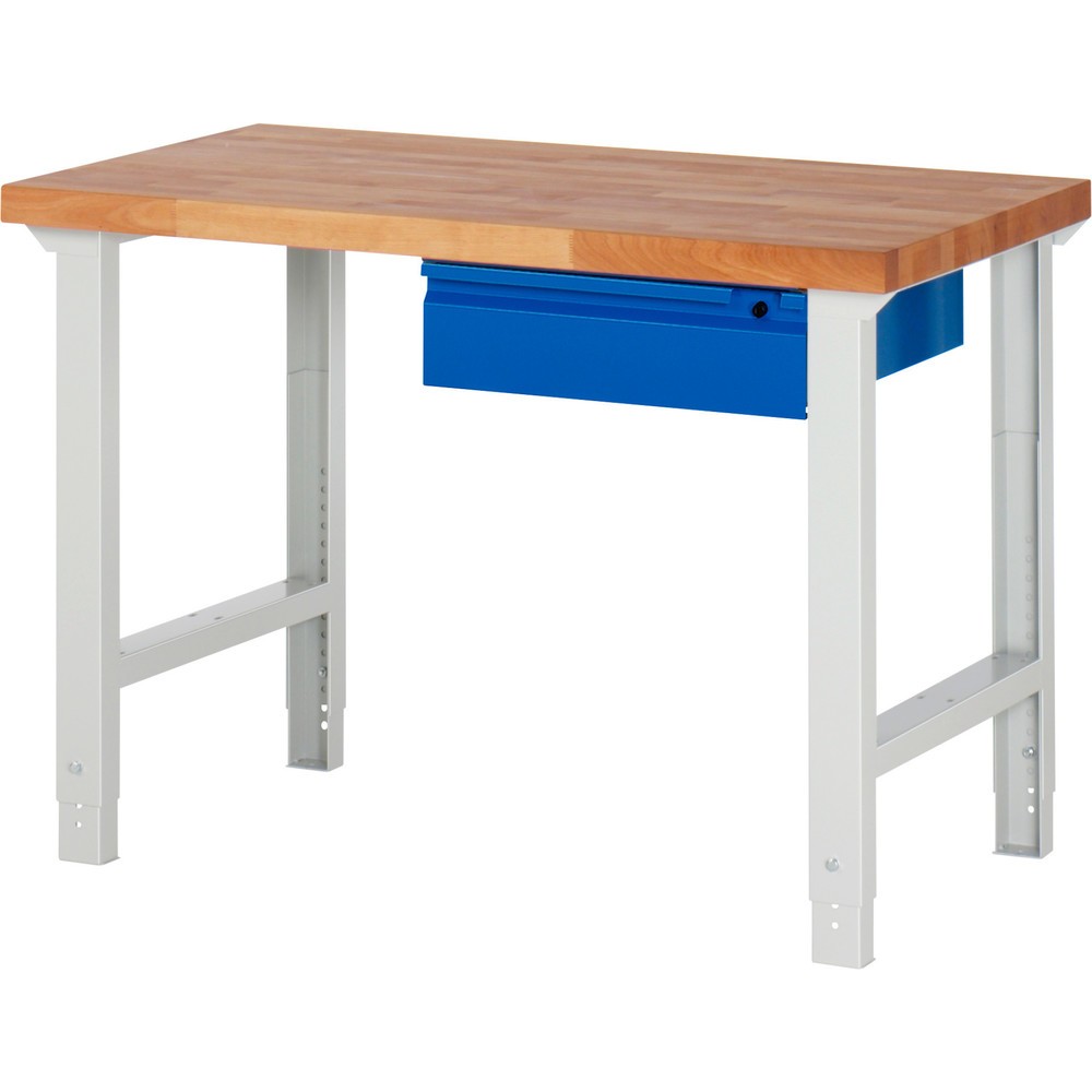 Productafbeelding nr. 1: Werkbank RAU serie 7000, hxbxd 790-1.140 x 1.250 x 700 mm, 1 lade 1 x 150 mm