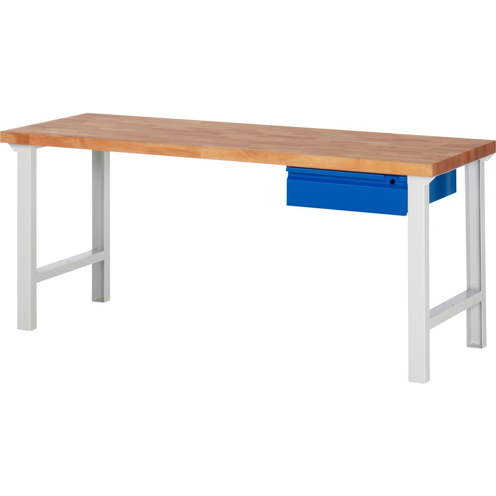 Product afbeelding: Werkbank RAU serie 7000, hxbxd 840 x 2.000 x 700 mm, 1 lade, geïntegreerde greeplijst