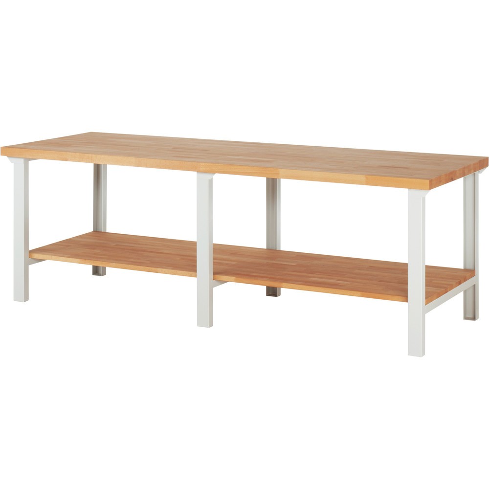 Productafbeelding nr. 1: Werkbank RAU serie 7000, 1 massief beuken legbord, hxbxd 840 x 2.500 x 900 mm
