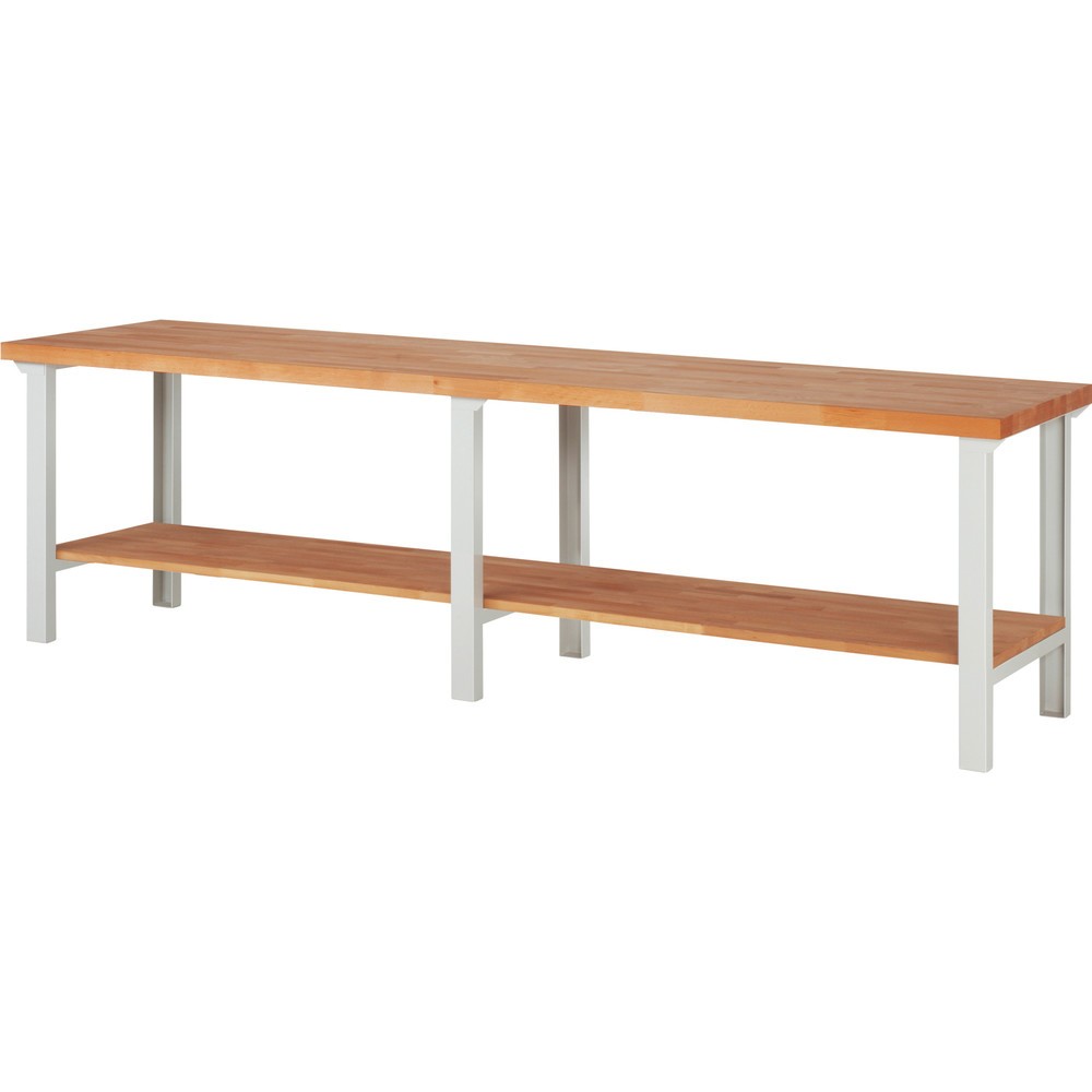 Productafbeelding nr. 1: Werkbank RAU serie 7000, 1 massief beuken legbord, hxbxd 840 x 3.000 x 700 mm