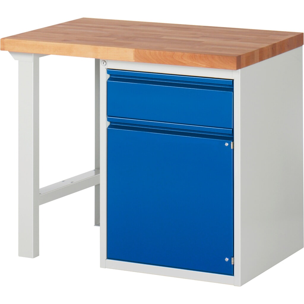 Product afbeelding: Werkbank RAU serie 7000, 1 kast, hxbxd 890 x 1.000 x 700 mm, 1 x voor 90% uittrekbare lades, 1 draaideur, 1 legbord