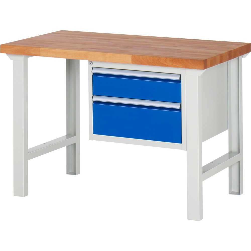 Productafbeelding nr. 1: Werkbank RAU serie 7000, 1 kast, hxbxd 840 x 1.250 x 700 mm, 2 x voor 90% uittrekbare lades 1 x 150, 1 x 210 mm