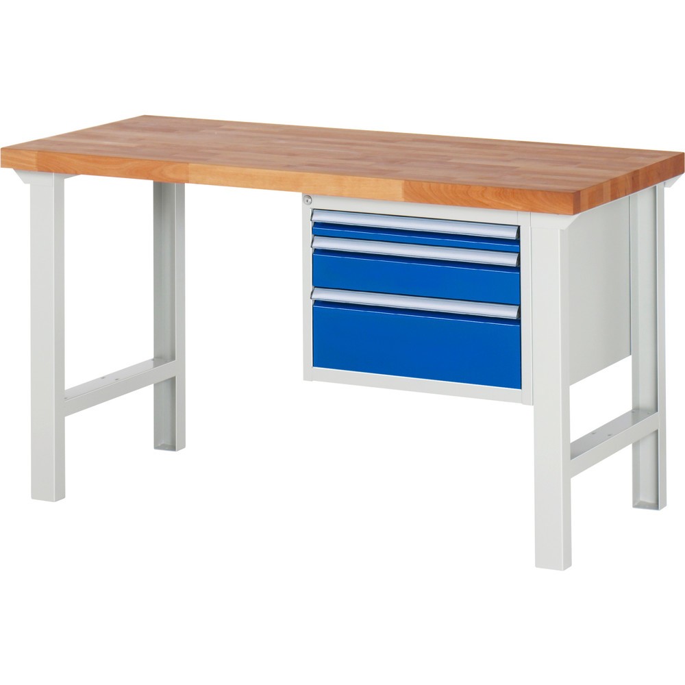 Productafbeelding nr. 1: Werkbank RAU serie 7000, 1 kast, hxbxd 840 x 1.500 x 700 mm, 3 x voor 100% uittrekbare lades 1 x 60, 1 x 120, 1 x 180 mm, draagvermogen lade 100 kg