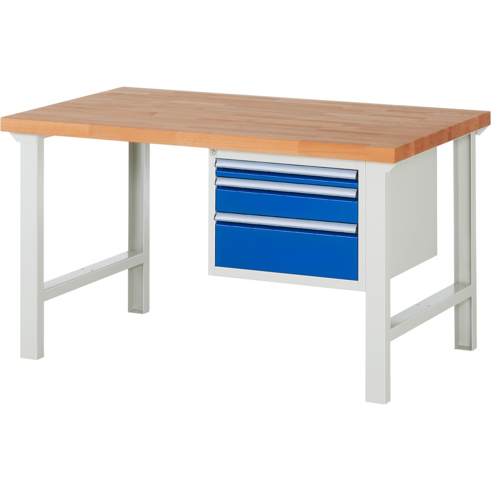 Productafbeelding nr. 1: Werkbank RAU serie 7000, 1 kast, hxbxd 840 x 1.500 x 900 mm, 3 x voor 100% uittrekbare lades 1 x 60, 1 x 120, 1 x 180 mm, draagvermogen lade 100 kg