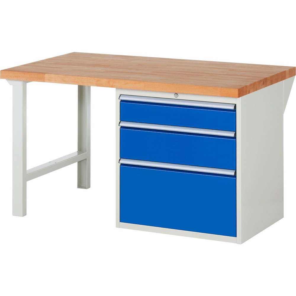 Productafbeelding nr. 1: Werkbank RAU serie 7000, 1 kast, hxbxd 890 x 1.500 x 900 mm, 3 x voor 90% uittrekbare lades 1 x 150, 1 x 210, 1 x 360 mm, draagvermogen lade 100 kg