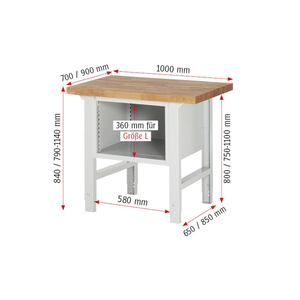 Werkbank RAU serie 7000, 1 kast, hxbxd 840 x 1.000 x 900 mm, 3 x voor 90% uittrekbare lades 1 x 60, 1 x 120, 1 x 180 mm, draagvermogen lade 100 kg Productafbeelding nr. 5: Werkbank RAU serie 7000, 1 kast, hxbxd 840 x 1.000 x 900 mm, 3 x voor 90% uittrekbare lades 1 x 60, 1 x 120, 1 x 180 mm, draagvermogen lade 100 kg