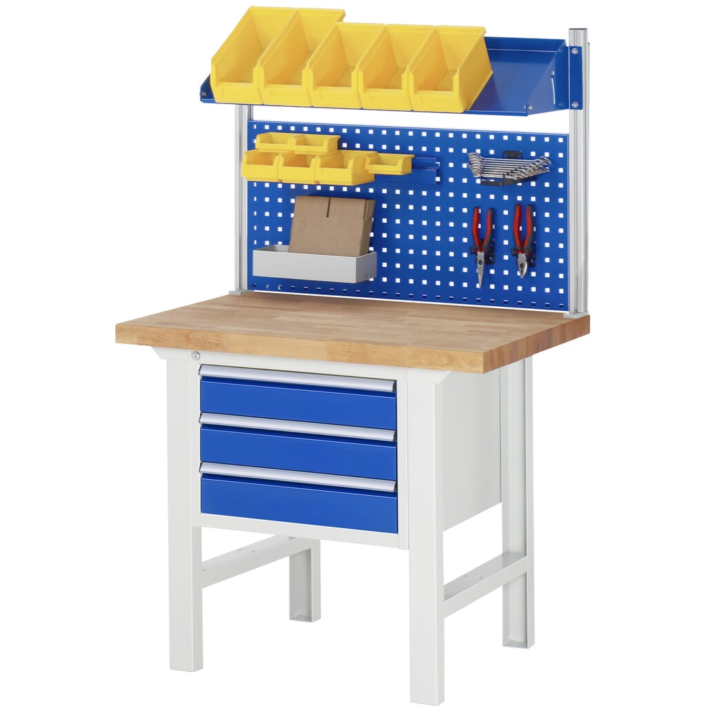Werkbank RAU serie 7000, hxbxd 840 x 1.000 x 700 mm, 3 lades 1 x 60 mm, 1 x 120 mm, 1 x 180 mm Productafbeelding nr. 9: Werkbank RAU serie 7000, hxbxd 840 x 1.000 x 700 mm, 3 lades 1 x 60 mm, 1 x 120 mm, 1 x 180 mm