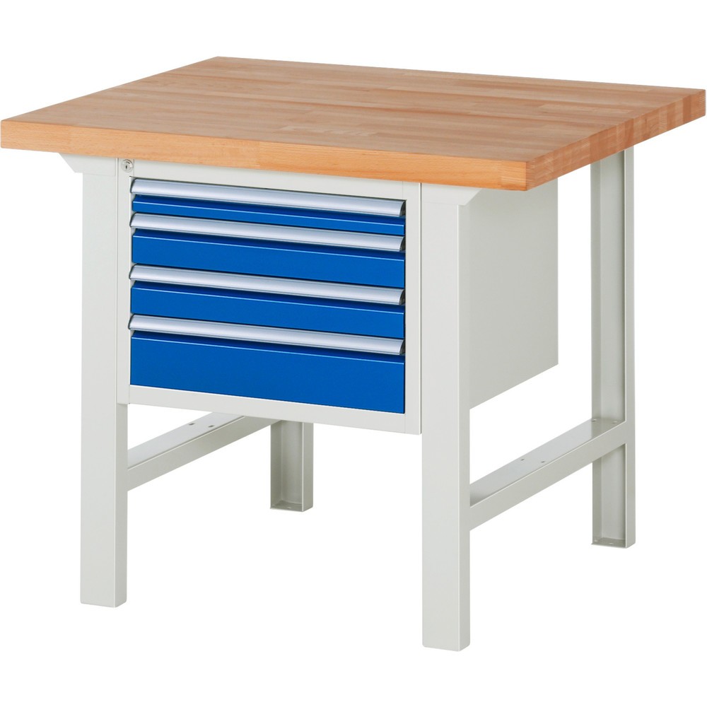 Productafbeelding nr. 1: Werkbank RAU serie 7000, 1 kast, hxbxd 840 x 1.000 x 900 mm, 4 x voor 90% uittrekbare lades 1 x 60, 2 x 90, 1 x 120 mm, draagvermogen lade 100 kg