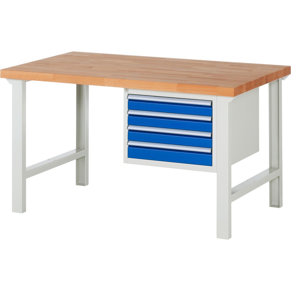 Product afbeelding: Werkbank RAU serie 7000, 1 kast, hxbxd 840 x 1.500 x 900 mm, 4 x voor 90% uittrekbare lades 4 x 90 mm, draagvermogen lade 100 kg