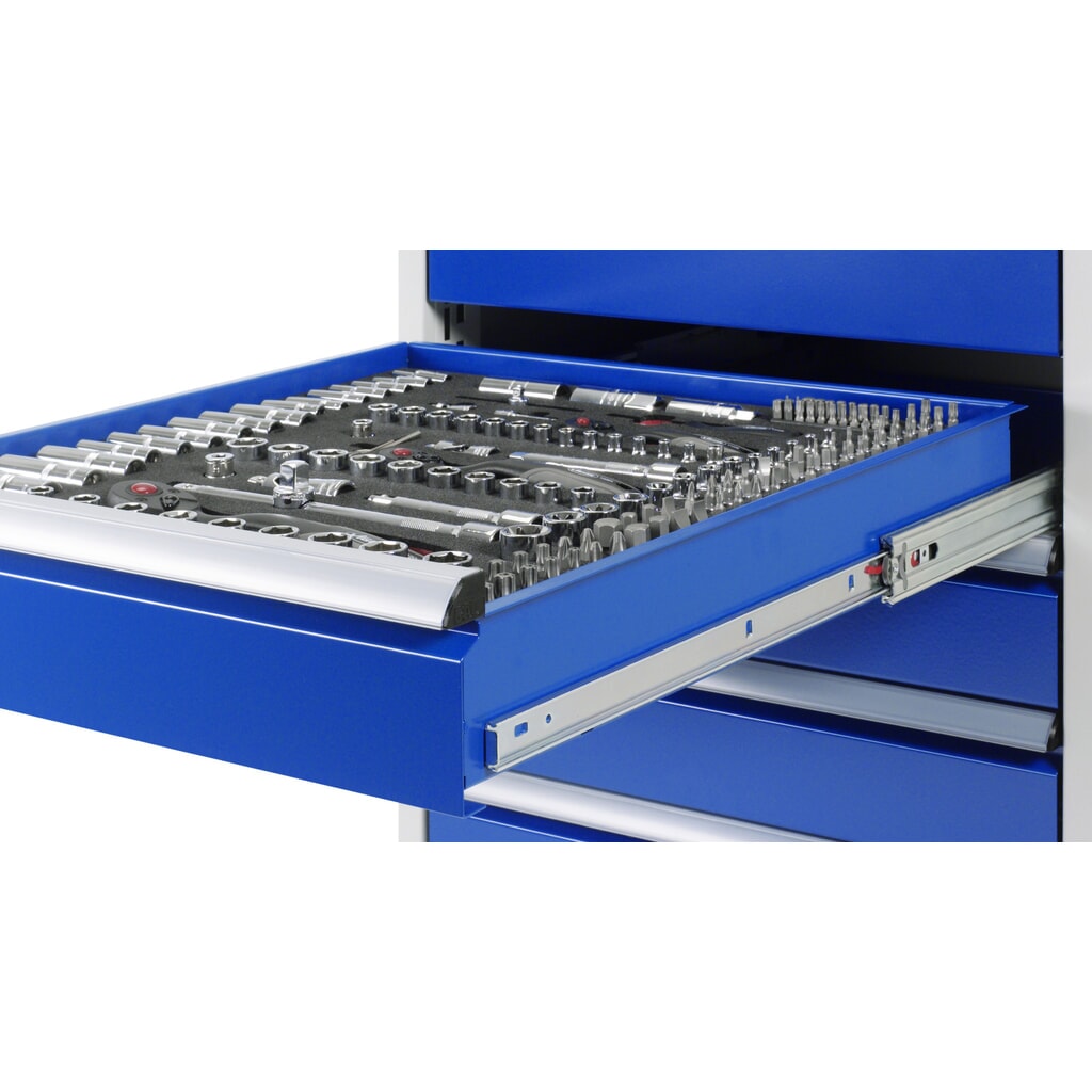 Mobiele werkbank RAU serie 8000, 1 legbord, hxbxd 880-1.080 x 1.000 x 700 mm, 5 x voor 100% uittrekbare lades, draagvermogen lade 100 kg Productafbeelding nr. 9: Mobiele werkbank RAU serie 8000, 1 legbord, hxbxd 880-1.080 x 1.000 x 700 mm, 5 x voor 100% uittrekbare lades, draagvermogen lade 100 kg