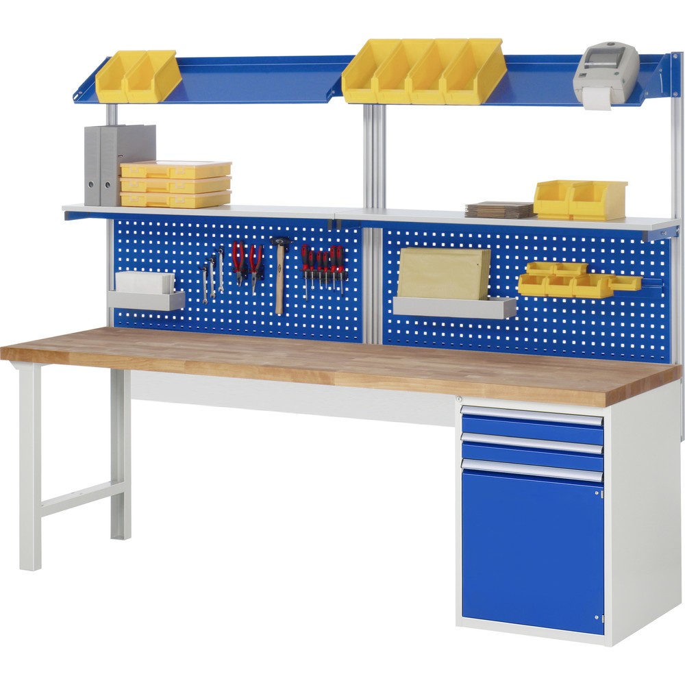 Productafbeelding nr. 5: Werkbank RAU serie 7000, 2 kasten, hxbxd 890 x 2.500 x 900 mm, 2 legborden, 2 draaideuren