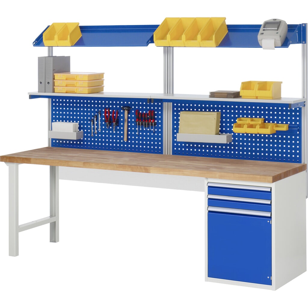 Productafbeelding nr. 6: Werkbank RAU serie 7000, 2 kasten, hxbxd 840 x 2.500 x 700 mm, 2 lades 2 x 180 mm, 1 legbord, 2 draaideuren