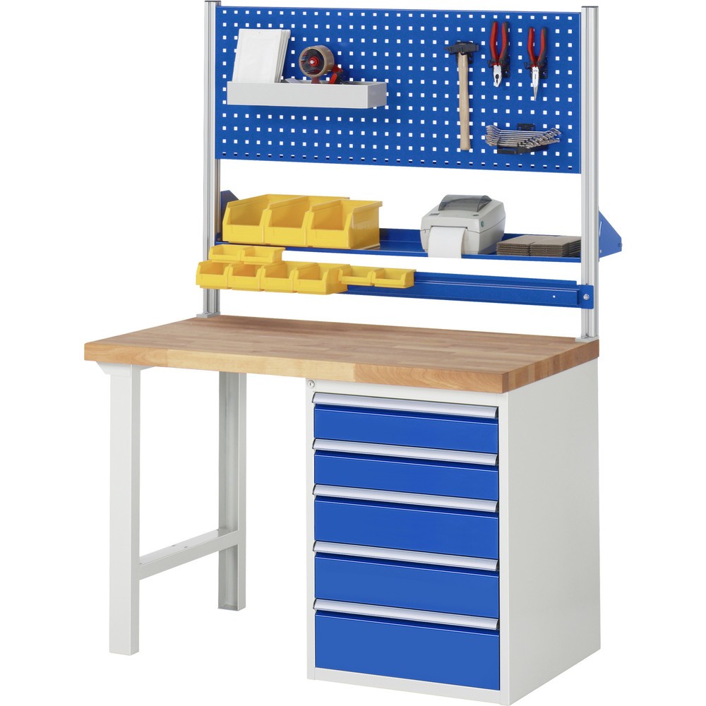 Productafbeelding nr. 6: Werkbank RAU serie 7000, 1 kast, hxbxd 840 x 1.250 x 900 mm, 6 x voor 90% uittrekbare lades 6 x 120 mm, draagvermogen lade 100 kg