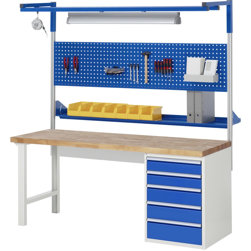 Productafbeelding nr. 6: Werkbank RAU serie 7000, 1 kast, hxbxd 890 x 2.000 x 700 mm, 6 x voor 90% uittrekbare lades 6 x 120 mm, draagvermogen lade 100 kg