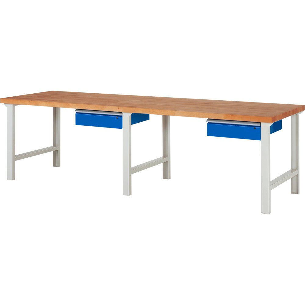 Productafbeelding nr. 1: RAU werkbank serie 7000, h x b x d 790-1.140 x 3.000 x 900 mm, met 2 lades