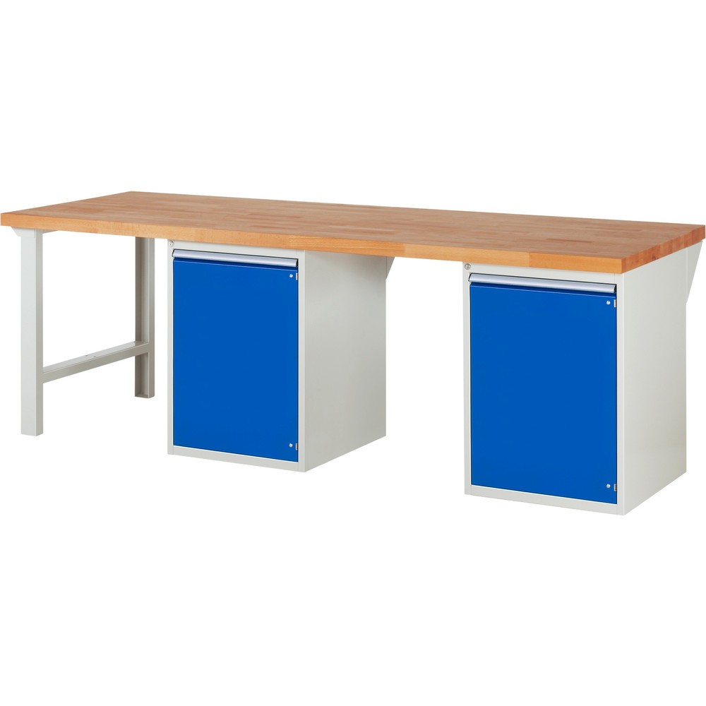 Productafbeelding nr. 1: Werkbank RAU serie 7000, 2 kasten, hxbxd 890 x 2.500 x 900 mm, 2 legborden, 2 draaideuren