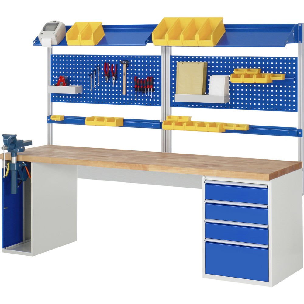 Productafbeelding nr. 5: Werkbank RAU serie 7000, 2 kasten, hxbxd 890 x 2.500 x 700 mm, 4 x voor 90% uittrekbare lades, draagvermogen lade 75 kg