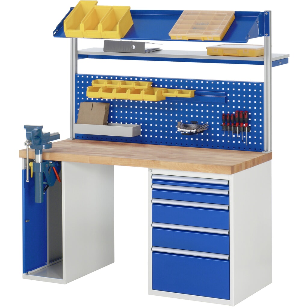 Werkbank RAU serie 7000, 2 kasten, hxbxd 840 x 1.500 x 700 mm, 5 lades 1 x 60 mm, 1 x 90 mm, 2 x 150 mm, 1 x 270 mm Productafbeelding nr. 5: Werkbank RAU serie 7000, 2 kasten, hxbxd 840 x 1.500 x 700 mm, 5 lades 1 x 60 mm, 1 x 90 mm, 2 x 150 mm, 1 x 270 mm