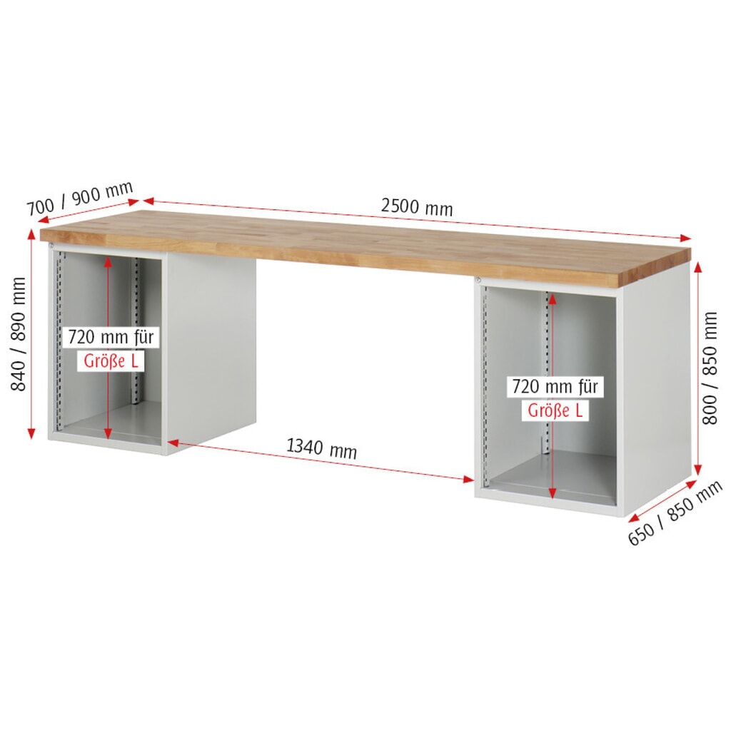 Werkbank RAU serie 7000, 2 kasten, hxbxd 840 x 2.500 x 700 mm, 10 lades 6 x 120 mm, 4 x 180 mm Productafbeelding nr. 6: Werkbank RAU serie 7000, 2 kasten, hxbxd 840 x 2.500 x 700 mm, 10 lades 6 x 120 mm, 4 x 180 mm