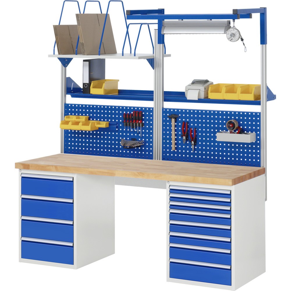 Productafbeelding nr. 6: Werkbank RAU serie 7000, 2 kasten, hxbxd 890 x 2.000 x 700 mm, 12 x voor 90% uittrekbare lades 3 x 60 mm, 3 x 90 mm, 1 x 120 mm, 1 x 150 mm, 4 x 180 mm
