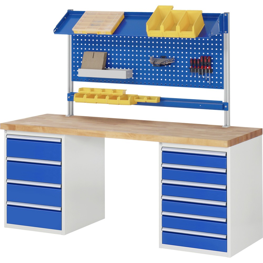 Productafbeelding nr. 7: Werkbank RAU serie 7000, 2 kasten, hxbxd 890 x 2.000 x 700 mm, 12 x voor 90% uittrekbare lades 3 x 60 mm, 3 x 90 mm, 1 x 120 mm, 1 x 150 mm, 4 x 180 mm