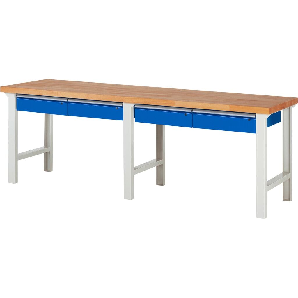 Werkbank RAU serie 7000, hxbxd 840 x 2.500 x 700 mm, 4 lades 4 x 150 mm Product afbeelding: Werkbank RAU serie 7000, hxbxd 840 x 2.500 x 700 mm, 4 lades 4 x 150 mm
