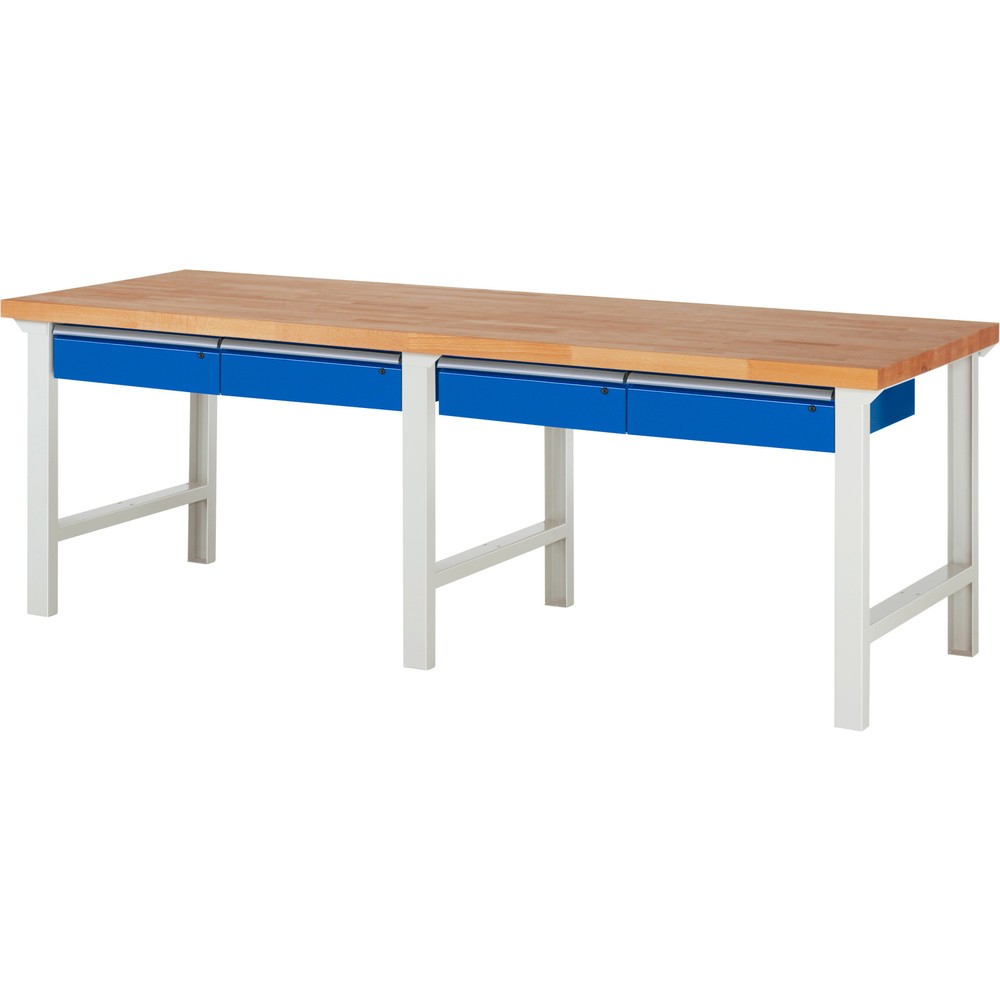 Productafbeelding nr. 1: Werkbank RAU serie 7000, hxbxd 840 x 2.500 x 900 mm, 4 lades 4 x 150 mm