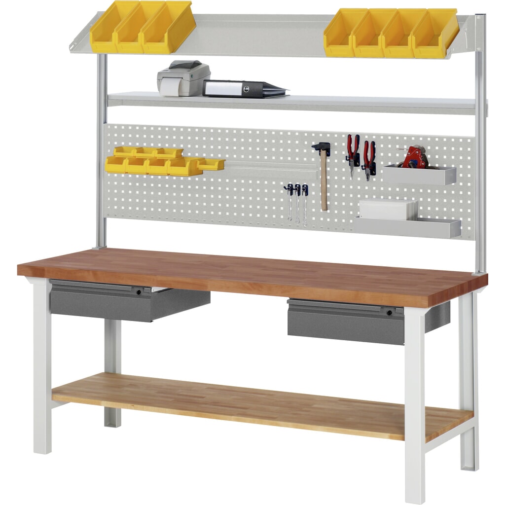 Werkbank RAU serie 7000, massief beuken werkblad, 1 lade, hxbxd 790-1.140 x 1.500 x 700 mm, 1 lade Productafbeelding nr. 4: Werkbank RAU serie 7000, massief beuken werkblad, 1 lade, hxbxd 790-1.140 x 1.500 x 700 mm, 1 lade
