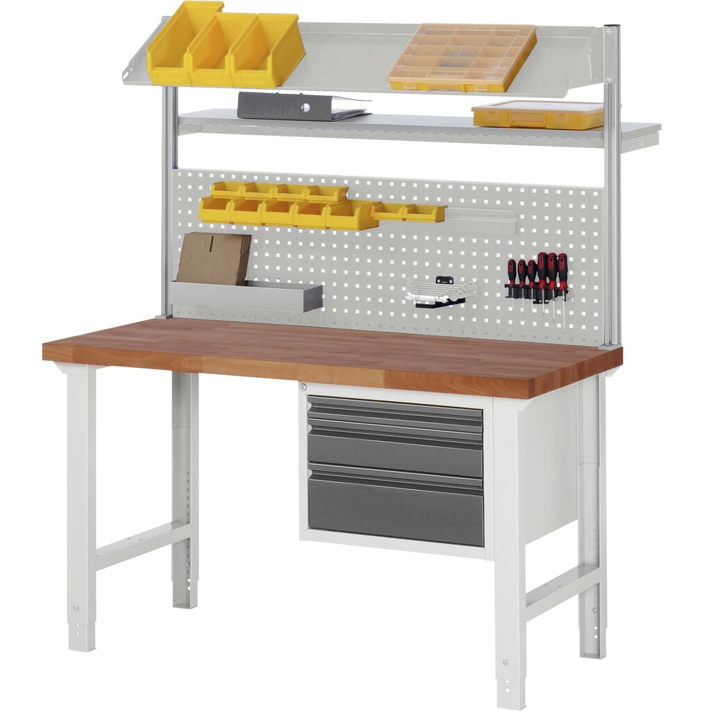 Werkbank RAU serie 7000, massief beuken werkblad, 1 lade, hxbxd 790-1.140 x 1.500 x 700 mm, 1 lade Productafbeelding nr. 5: Werkbank RAU serie 7000, massief beuken werkblad, 1 lade, hxbxd 790-1.140 x 1.500 x 700 mm, 1 lade