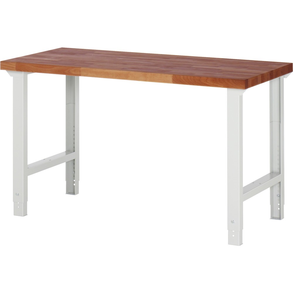 Productafbeelding nr. 1: Zware werkbank RAU serie 7000, massief beuken werkblad, hxbxd 790 - 1.140 x 1.500 x 700 mm