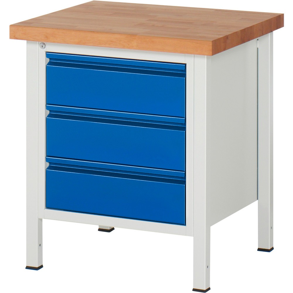 Productafbeelding nr. 1: Werkbank RAU serie 8000, hxbxd 840-1.040 x 750 x 700 mm, 3 x voor 90% uittrekbare lades 3 x 180 mm