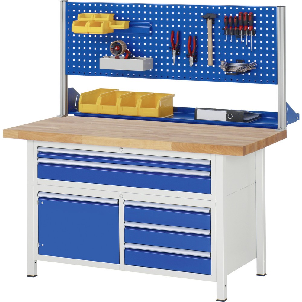 Productafbeelding nr. 5: Werkbank RAU serie 8000, 1 driedubbele kast, hxbxd 840-1.040 x 1.500 x 700 mm, 7 L + 2 XXL lades, voor 90% uittrekbaar