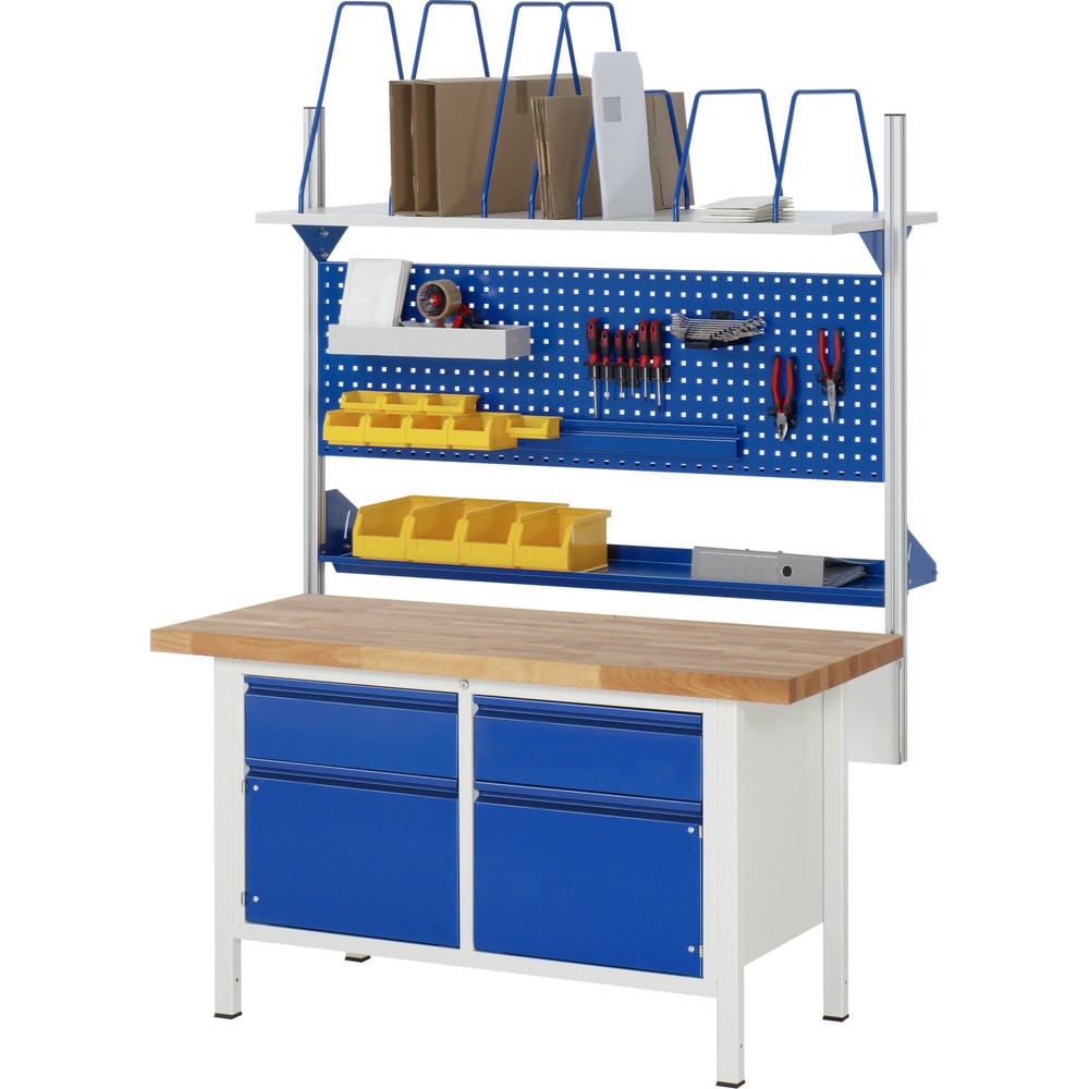 Productafbeelding nr. 6: Werkbank RAU serie 8000, 1 dubbele kast, 2 draaideuren, hxbxd 840-1.040 x 1.500 x 700 mm, 2 lades