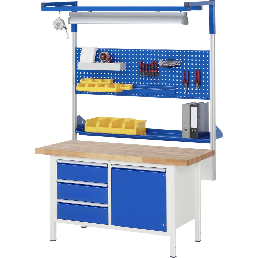 Productafbeelding nr. 5: Werkbank RAU serie 8000, 1 dubbele kast, hxbxd 840 x 1.500 x 700 mm, 6 x voor 90% uittrekbare lades, 2 x 120, 2 x 150, 2 x 270 mm, draagvermogen lade 100 kg