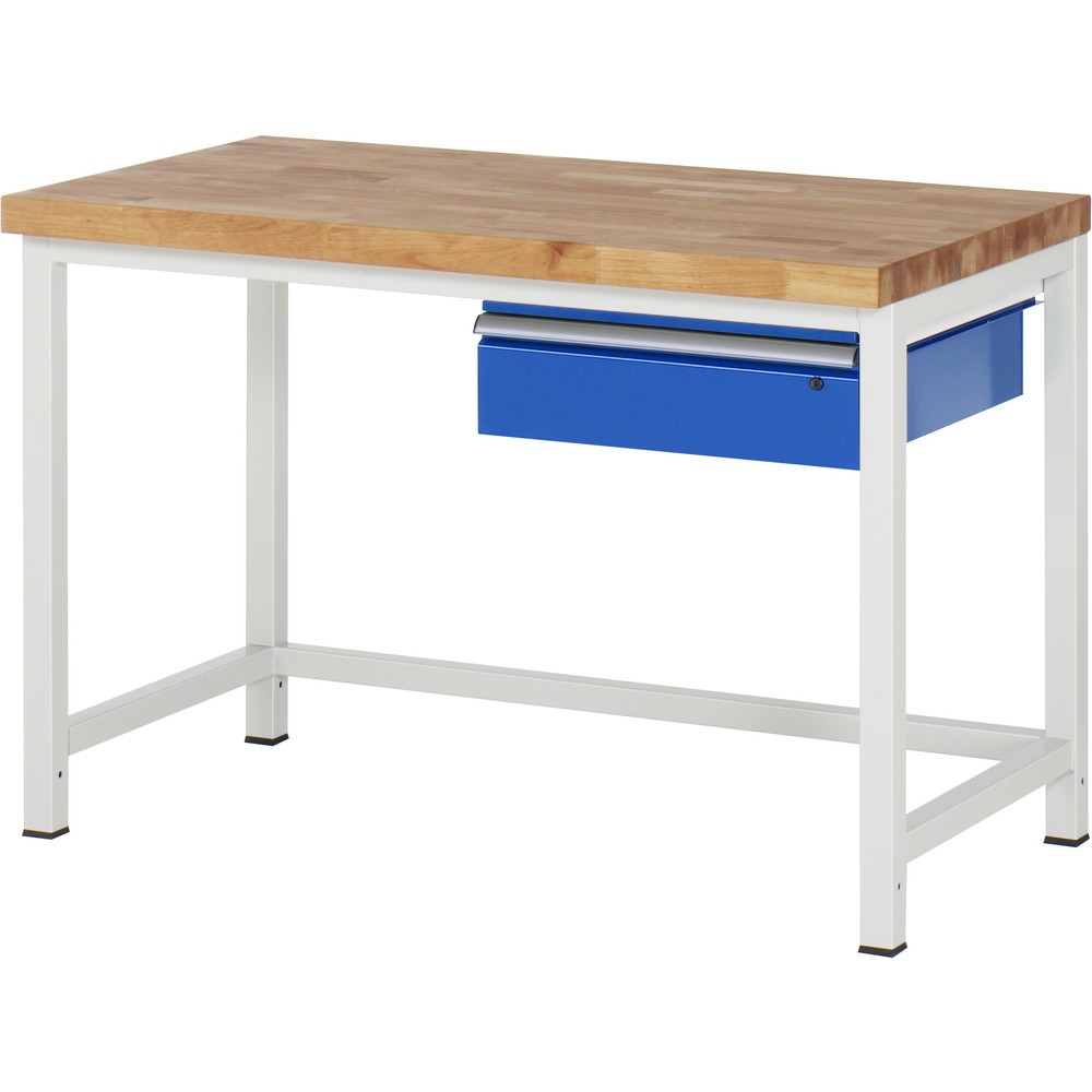 Product afbeelding: RAU werkbank serie 8000, h x b x d 840-1.040 x 1.250 x 700 mm, 1 lade