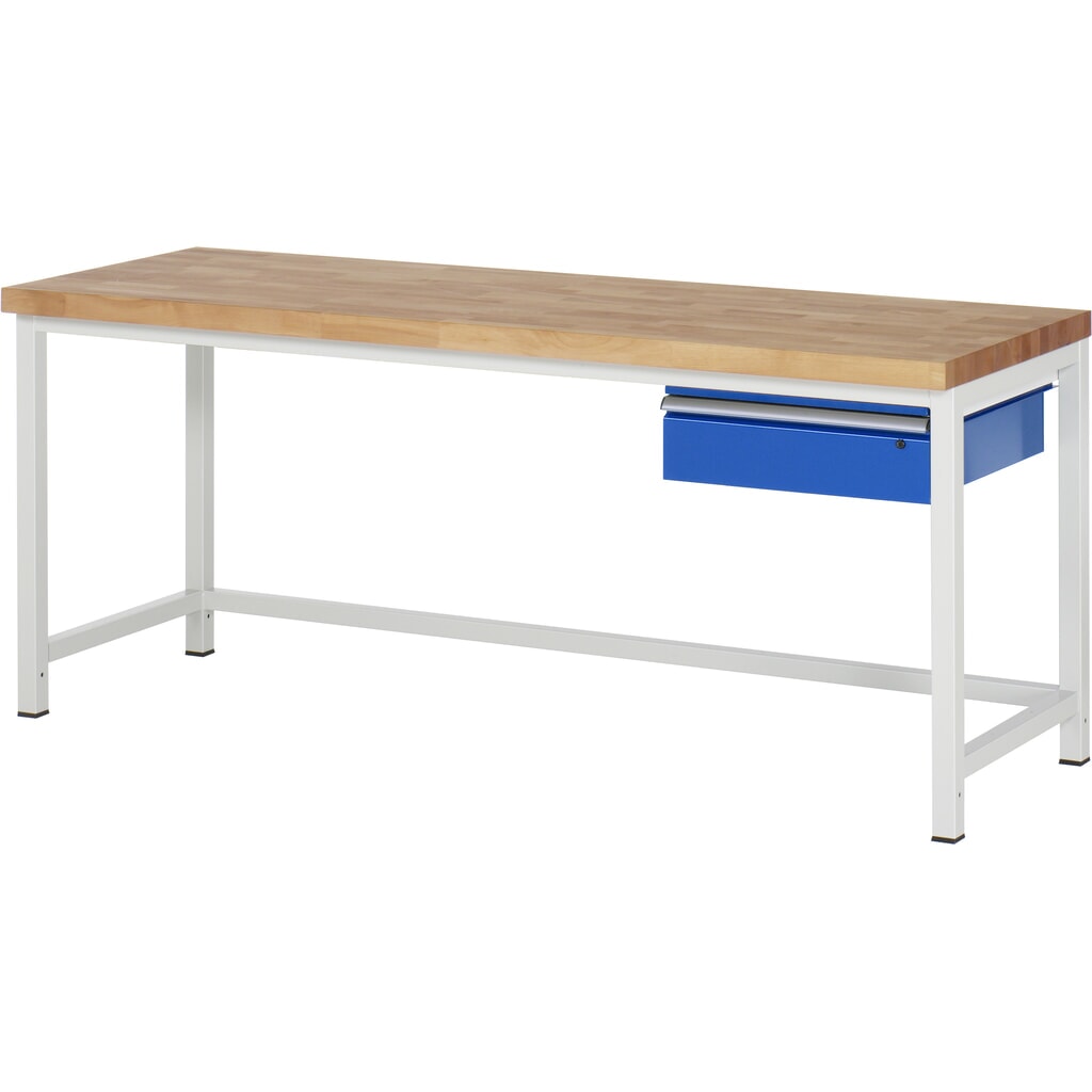 RAU werkbank serie 8000, h x b x d 840-1.040 x 2.000 x 700 mm, 1 lade Product afbeelding: RAU werkbank serie 8000, h x b x d 840-1.040 x 2.000 x 700 mm, 1 lade