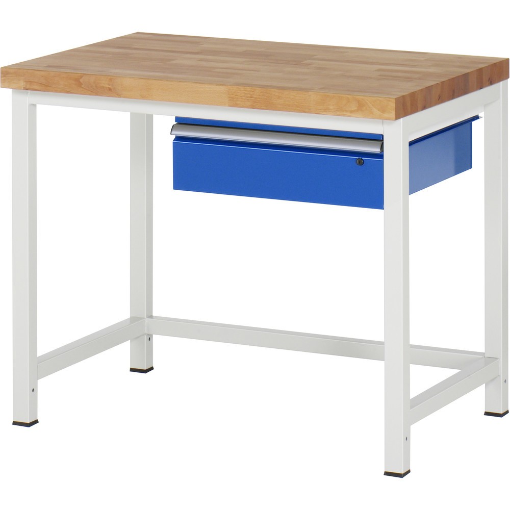Product afbeelding: RAU werkbank serie 8000, h x b x d 840-1.040 x 1.000 x 700 mm, 1 lade