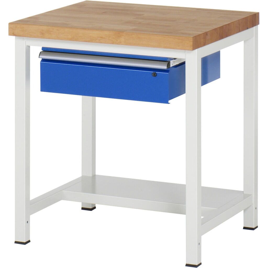 Product afbeelding: Werkbank RAU serie 8000, hxbxd 840-1.040 x 750 x 700 mm, 1 lade, 1 legbord diepte 320 mm