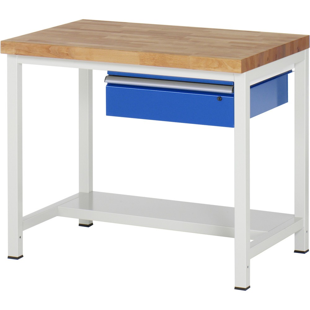 Productafbeelding nr. 1: Werkbank RAU serie 8000, hxbxd 840-1.040 x 1.000 x 700 mm, 1 lade, 1 legbord diepte 320 mm