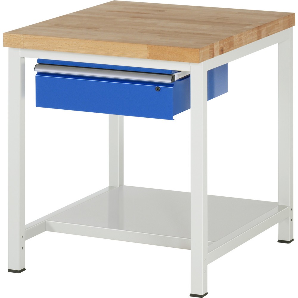 Product afbeelding: Werkbank RAU serie 8000, hxbxd 840-1.040 x 750 x 900 mm, 1 lade, 1 legbord diepte 650 mm