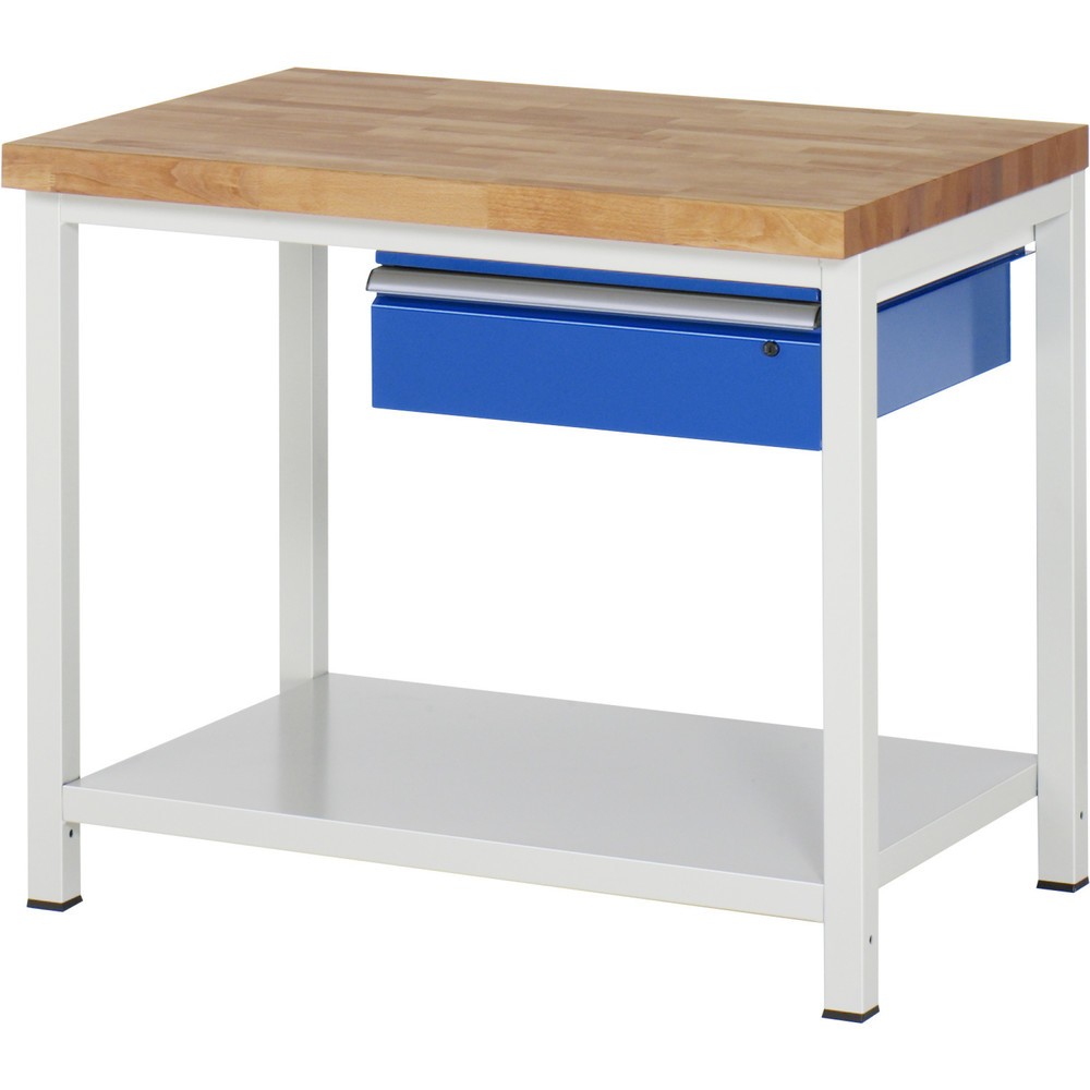 Productafbeelding nr. 1: Werkbank RAU serie 8000, hxbxd 840-1.040 x 1.000 x 700 mm, 1 lade, 1 legbord diepte 650 mm