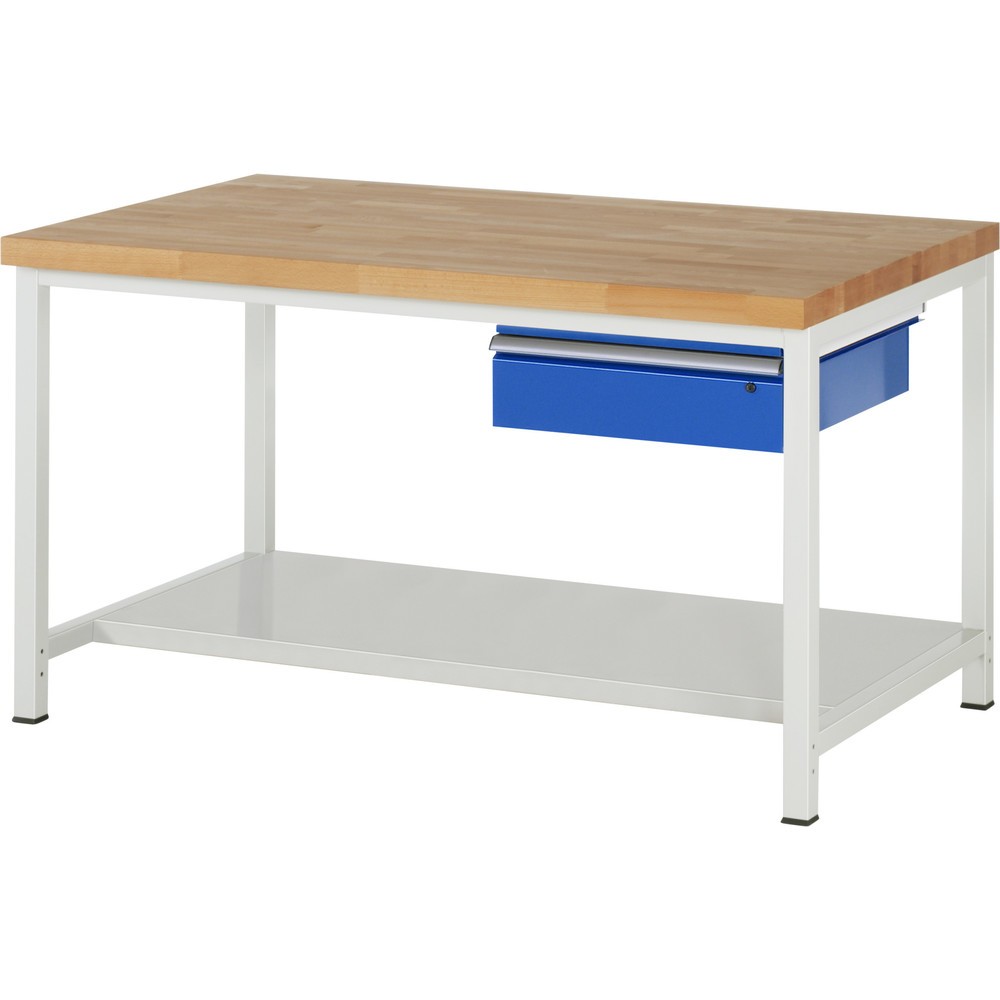 Productafbeelding nr. 1: Werkbank RAU serie 8000, hxbxd 840-1.040 x 1.500 x 900 mm, 1 lade, 1 legbord diepte 650 mm